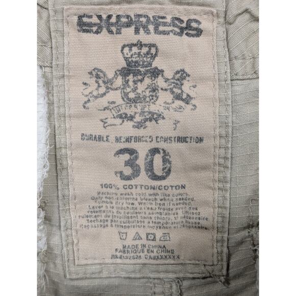 Express Cargo Shorts Mens 30x13 Ripstop Baggy Y2K Skater Street - Picture 7 of 9